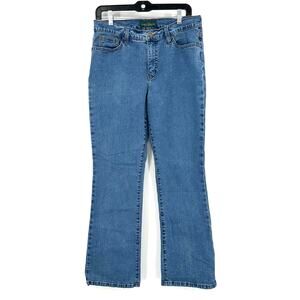 Lauren Jeans Co Size 8 Jeans Blue Bootcut Curvy Stretch Medium Wash‎ Mid Rise